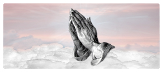 DNSEMP-L-103-PK Praying Hands Clouds Pink